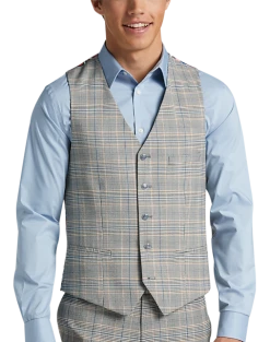 Paisley & Gray Slim Fit Suit Separates Vest, Slate Blue Check