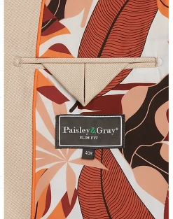 Paisley & Gray Slim Fit Suit Separates Coat, Silky Beige -&Collar Shop MW40 3XJF 05 PAISLEY GRAY SILKY BEIGE ALT3 1