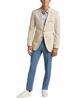 Paisley & Gray Slim Fit Suit Separates Coat, Silky Beige -&Collar Shop MW40 3XJF 05 PAISLEY GRAY SILKY BEIGE ALT5 1