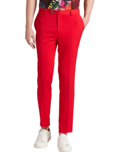 Paisley & Gray Slim Fit Suit Separates Pants, Hot Rod Red