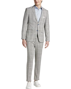 Paisley & Gray Slim Fit Suit Separates, Black And White Houndstooth -&Collar Shop MW40 3XK5 87 PAISLEY GRAY BLACK WHITE HOUNDS CHECK ALT1 1