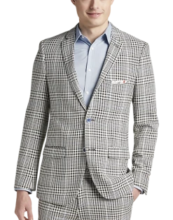 Paisley & Gray Slim Fit Suit Separates Coat, Black And White Houndstooth