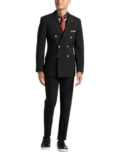 Paisley & Gray Slim Fit Double Breasted Suit Separates, Jet Black 9 Paisley & Gray Slim Fit Double Breasted Suit Separates, Jet Black -&Collar Shop MW40 3XK9 02 PAISLEY GRAY JET BLACK ALT1