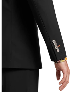 Paisley & Gray Slim Fit Double Breasted Suit Separates Coat, Jet Black -&Collar Shop MW40 3XK9 02 PAISLEY GRAY JET BLACK ALT2 1