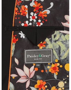 Paisley & Gray Slim Fit Double Breasted Suit Separates, Jet Black 11 Paisley & Gray Slim Fit Double Breasted Suit Separates, Jet Black -&Collar Shop MW40 3XK9 02 PAISLEY GRAY JET BLACK ALT3