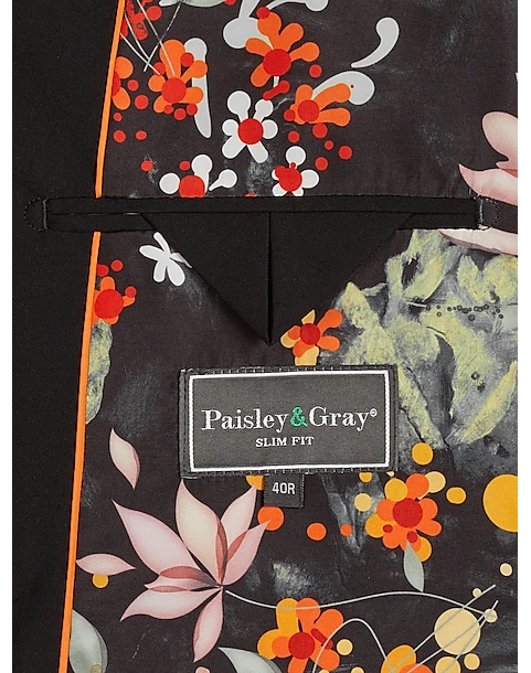 Paisley & Gray Slim Fit Double Breasted Suit Separates, Jet Black 6 Paisley & Gray Slim Fit Double Breasted Suit Separates, Jet Black - Image 4