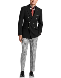 Paisley & Gray Slim Fit Double Breasted Suit Separates, Jet Black 13 Paisley & Gray Slim Fit Double Breasted Suit Separates, Jet Black -&Collar Shop MW40 3XK9 02 PAISLEY GRAY JET BLACK ALT5