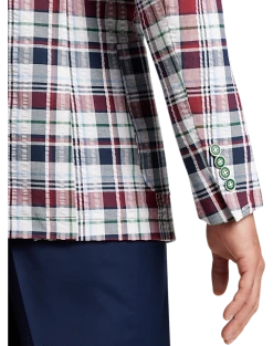 Paisley & Gray Slim Fit Suit Separates Coat, Red, White & Green Seersucker -&Collar Shop MW40 3XKE 68 PAISLEY GRAY RED WHITE GREEN SEERSUCKER ALT2