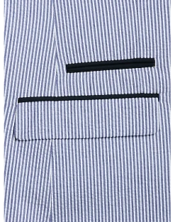 Paisley & Gray Slim Fit Suit Separates Coat, Blue & White Seersucker -&Collar Shop MW40 3XKL 76 PAISLEY GRAY BLUE WHITE STRIPE SEERSUCKER ALT4