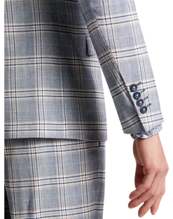Paisley & Gray Slim Fit Suit Separates, Blue & Beige Check -&Collar Shop MW40 3XKR 67 PAISLEY GRAY BLUE BEIGE CHECK ALT2 1