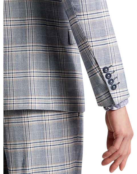 Paisley & Gray Slim Fit Suit Separates Coat, Blue & Beige Check 5 Paisley & Gray Slim Fit Suit Separates Coat, Blue & Beige Check - Image 3