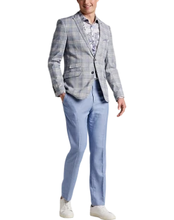 Paisley & Gray Slim Fit Suit Separates Coat, Blue & Beige Check 13 Paisley & Gray Slim Fit Suit Separates Coat, Blue & Beige Check -&Collar Shop MW40 3XKR 67 PAISLEY GRAY BLUE BEIGE CHECK ALT5
