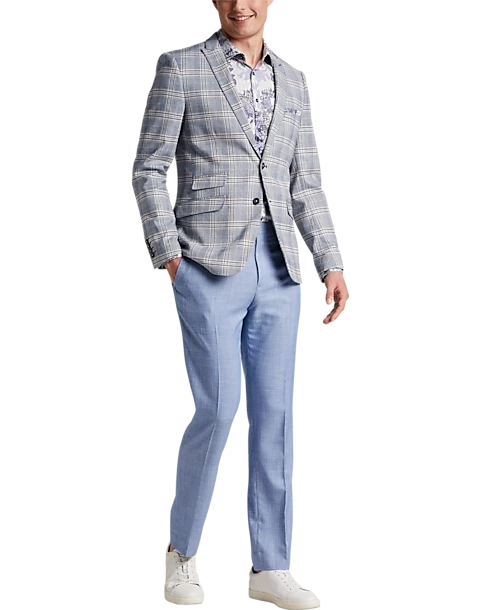 Paisley & Gray Slim Fit Suit Separates Coat, Blue & Beige Check 8 Paisley & Gray Slim Fit Suit Separates Coat, Blue & Beige Check - Image 6