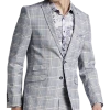 Paisley & Gray Slim Fit Suit Separates, Blue & Beige Check -&Collar Shop MW40 3XKR 67 PAISLEY GRAY BLUE BEIGE CHECK MAIN 1