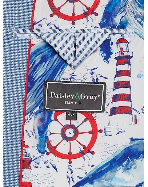 Paisley & Gray Slim Fit Suit Separates, Blue Sharkskin 6 Paisley & Gray Slim Fit Suit Separates, Blue Sharkskin - Image 4