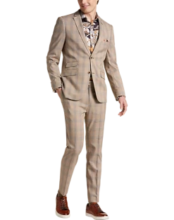 Paisley & Gray Slim Fit Suit Separates Coat, Tan And Gray Plaid 10 Paisley & Gray Slim Fit Suit Separates Coat, Tan And Gray Plaid -&Collar Shop MW40 3XL0 65 PAISLEY GRAY TAN GREY PLAID ALT1