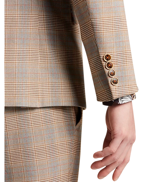 Paisley & Gray Slim Fit Suit Separates Coat, Tan And Gray Plaid 5 Paisley & Gray Slim Fit Suit Separates Coat, Tan And Gray Plaid - Image 3