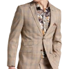 Paisley & Gray Slim Fit Suit Separates Coat, Tan And Gray Plaid -&Collar Shop MW40 3XL0 65 PAISLEY GRAY TAN GREY PLAID MAIN