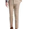 Paisley & Gray Slim Fit Suit Separates Pants, Tan And Gray Plaid -&Collar Shop MW40 3XL2 65 PAISLEY GRAY TAN GREY PLAID MAIN