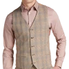 Paisley & Gray Slim Fit Suit Separates Vest, Tan And Gray Plaid -&Collar Shop MW40 3XL4 65 PAISLEY GRAY TAN GREY PLAID MAIN