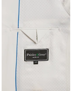 Paisley & Gray Slim Fit Suit Separates Jacket, White 12 Paisley & Gray Slim Fit Suit Separates Jacket, White -&Collar Shop MW40 3XL5 49 PAISLEY GRAY LILY WHITE ALT3
