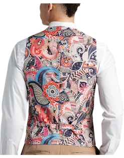 Paisley & Gray Slim Fit Suit Separates Vest, Nutmeg -&Collar Shop MW40 3XLF 08 PAISLEY GRAY NUTMEG ALT1