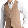 Paisley & Gray Slim Fit Suit Separates Vest, Nutmeg -&Collar Shop MW40 3XLF 08 PAISLEY GRAY NUTMEG MAIN