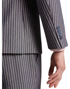 Paisley & Gray Slim Fit Suit Separates Coat, Blue And Pink Stripes -&Collar Shop MW40 3XLJ 31 PAISLEY GRAY BLUE PINK STRIPE ALT2