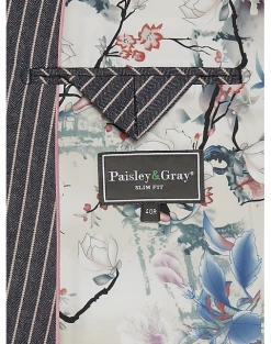 Paisley & Gray Slim Fit Suit Separates Coat, Blue And Pink Stripes -&Collar Shop MW40 3XLJ 31 PAISLEY GRAY BLUE PINK STRIPE ALT3