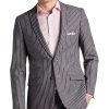 Paisley & Gray Slim Fit Suit Separates Coat, Blue And Pink Stripes