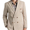 Paisley & Gray Slim Fit Double Breasted Suit Separates Coat, Tan Check -&Collar Shop MW40 3XLN 96 PAISLEY GRAY TAN CHECK MAIN