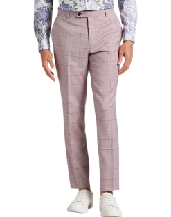 Paisley & Gray Slim Fit Suit Separates Pants, Cranberry Windowpane