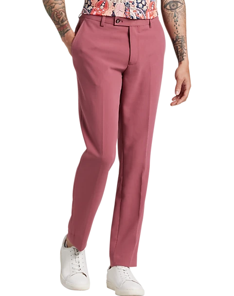 Paisley & Gray Slim Fit Suit Separates Pants, Dark Pink 3 Paisley & Gray Slim Fit Suit Separates Pants, Dark Pink