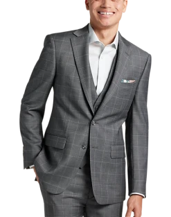 Calvin Klein X-Fit Slim Fit Suit Separates, Gray Windowpane -&Collar Shop MW40 3XMM 64 CALVIN KLEIN MED GRAY WINDOWPANE ALT7