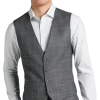 Calvin Klein X-Fit Slim Fit Suit Separates Vest, Gray Windowpane -&Collar Shop MW40 3XMT 64 CALVIN KLEIN MED GRAY WINDOWPANE MAIN