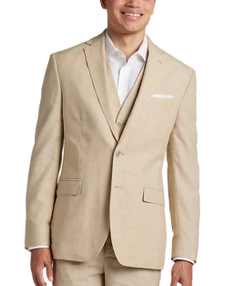 JOE Joseph Abboud Slim Fit Linen Blend Suit Separates, Tan Chambray -&Collar Shop MW40 3XN1 23 JOE JOSEPH ABBOUD TAN CHAMBRAY ALT7