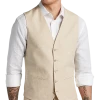 JOE Joseph Abboud Slim Fit Linen Blend Suit Separates Vest, Tan Chambray -&Collar Shop MW40 3XN5 23 JOE JOSEPH ABBOUD TAN CHAMBRAY MAIN