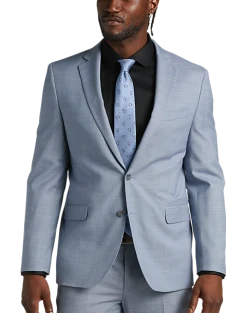 JOE Joseph Abboud Slim Fit Suit Separates Coat Light Blue Sharkskin