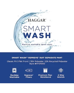 Haggar Smart Wash™ Classic Fit Suit Separates Pants, Black 7 Haggar Smart Wash™ Classic Fit Suit Separates Pants, Black -&Collar Shop MW40 3Y4U 01 HAGGAR NAVY SOLID ALT2