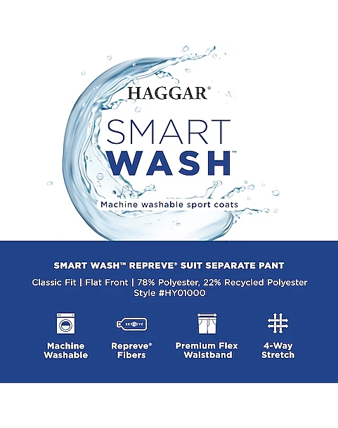 Haggar Smart Wash™ Classic Fit Suit Separates Pants, Black 5 Haggar Smart Wash™ Classic Fit Suit Separates Pants, Black - Image 3