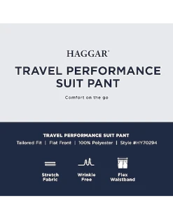 Haggar Travel Performance Classic Fit Suit Separates Coat, Blue Tic -&Collar Shop MW40 3Y4X 02 HAGGAR BLACK SOLID ALT2 2