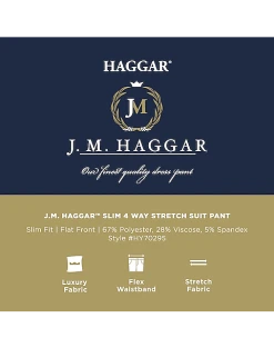 Haggar 4-Way Stretch Slim Fit Suit Separates Pants, Black -&Collar Shop MW40 3Y55 01 HAGGAR NAVY SOLID ALT2