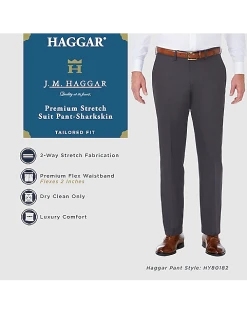 Haggar Premium Comfort 4-Way Stretch Slim Fit Suit Separates Pants, Black 7 Haggar Premium Comfort 4-Way Stretch Slim Fit Suit Separates Pants, Black -&Collar Shop MW40 3Y59 02 HAGGAR BLACK SOLID ALT2