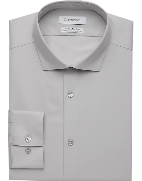 Calvin Klein Infinite Non-Iron Slim Fit Stretch Collar Dress Shirt, Pearl Gray 3 Calvin Klein Infinite Non-Iron Slim Fit Stretch Collar Dress Shirt, Pearl Gray