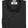 Joseph Abboud Non-Iron Twill 100% Cotton Dress Shirt, White -&Collar Shop MW40 59T0 08 JOSEPH ABBOUD BLACK SOLID MAIN 3