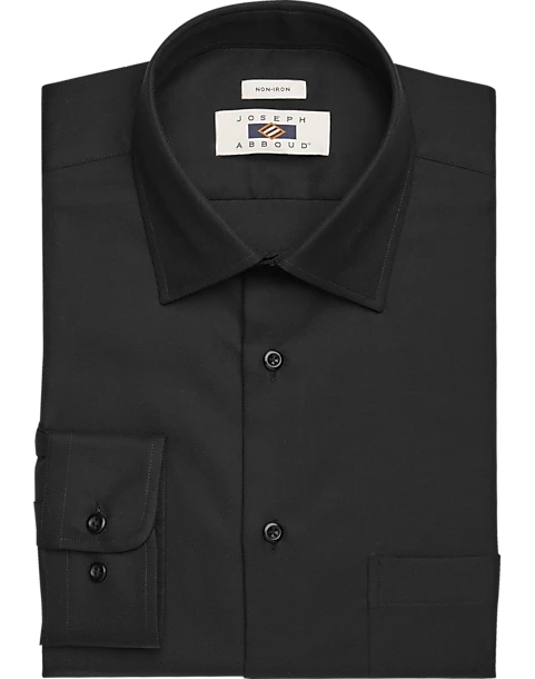 Joseph Abboud Non-Iron Twill 100% Cotton Dress Shirt, Black 3 Joseph Abboud Non-Iron Twill 100% Cotton Dress Shirt, Black