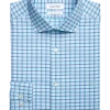Calvin Klein Slim Fit Embroidered Logo Dress Shirt, Aqua Plaid -&Collar Shop MW40 5EWJ 38 CALVIN KLEIN AQUA MULTI MAIN