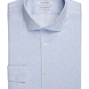 Calvin Klein Infinite Non-Iron Slim Fit Stretch Collar Dress Shirt, Blue Mini Diamond -&Collar Shop MW40 5F25 91 CALVIN KLEIN BLUE FANCY MAIN
