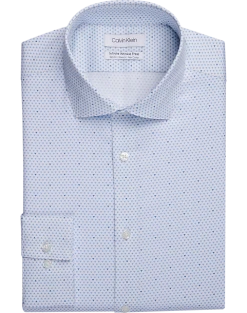 Calvin Klein Infinite Non-Iron Slim Fit Stretch Collar Dress Shirt, Blue Mini Diamond