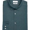 Calvin Klein Refined Cotton Stretch Supima Slim Fit Hidden Button-Down Collar Dress Shirt, Aquamarine -&Collar Shop MW40 5F30 61 CALVIN KLEIN AQUAMARINE MAIN